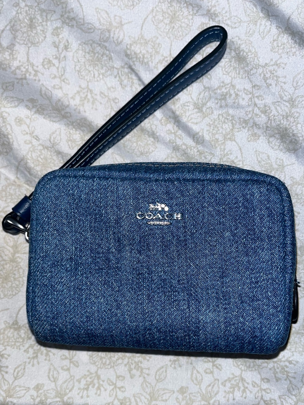 COACH DENIM POUCH WRISTLET